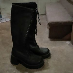 Black combat boots